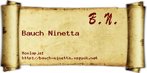 Bauch Ninetta névjegykártya